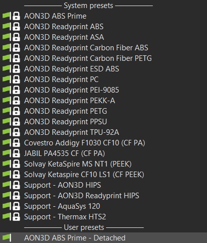 System Presets vs User Presets