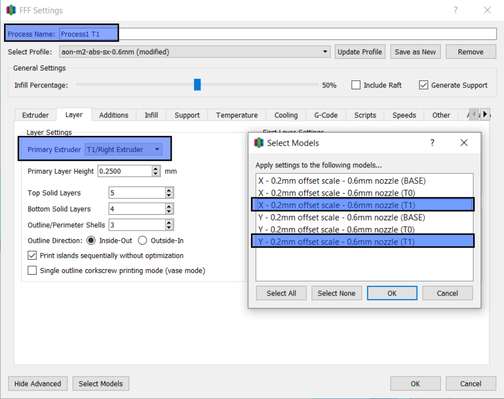 X/Y Offset T1 Process