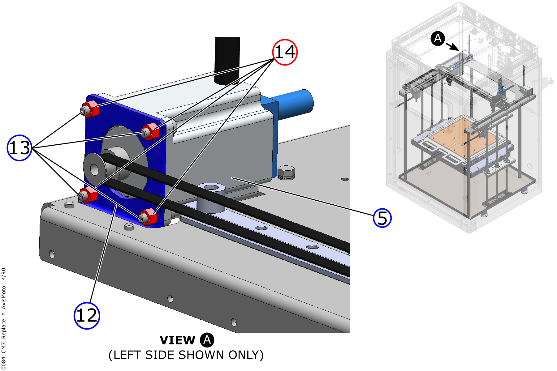 Screw to remove the motor from bracket