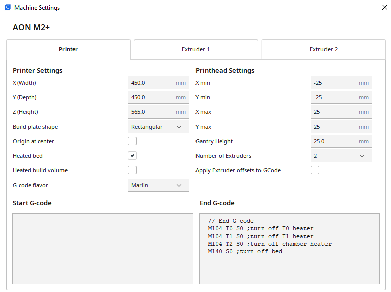 New user; Start/end code adjustments needed - UltiMaker Cura