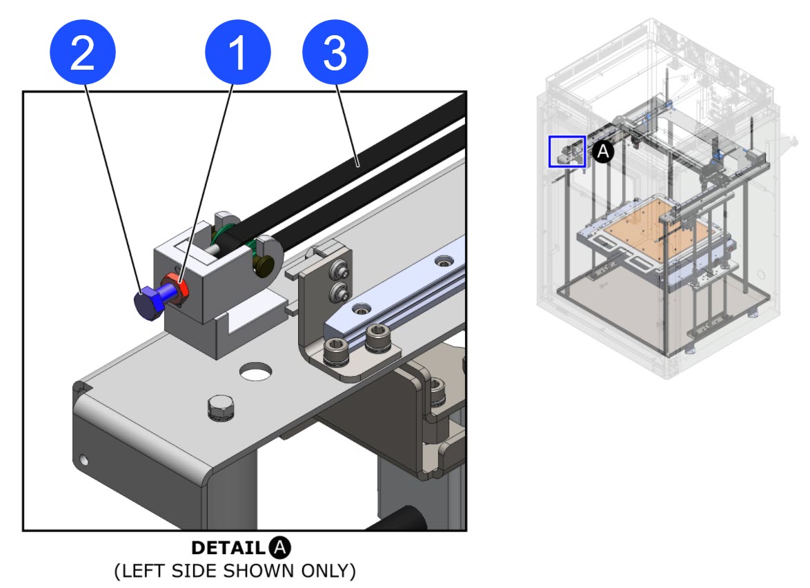 Tension Screw, Jam Nut and Y-Axis Belt